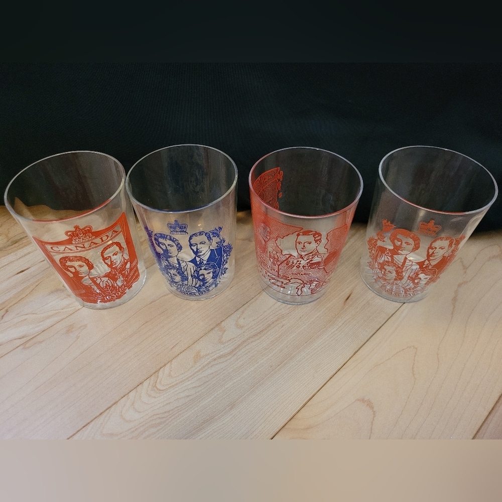4 Vintage King George VI Visit To Canada 1939 Glasses